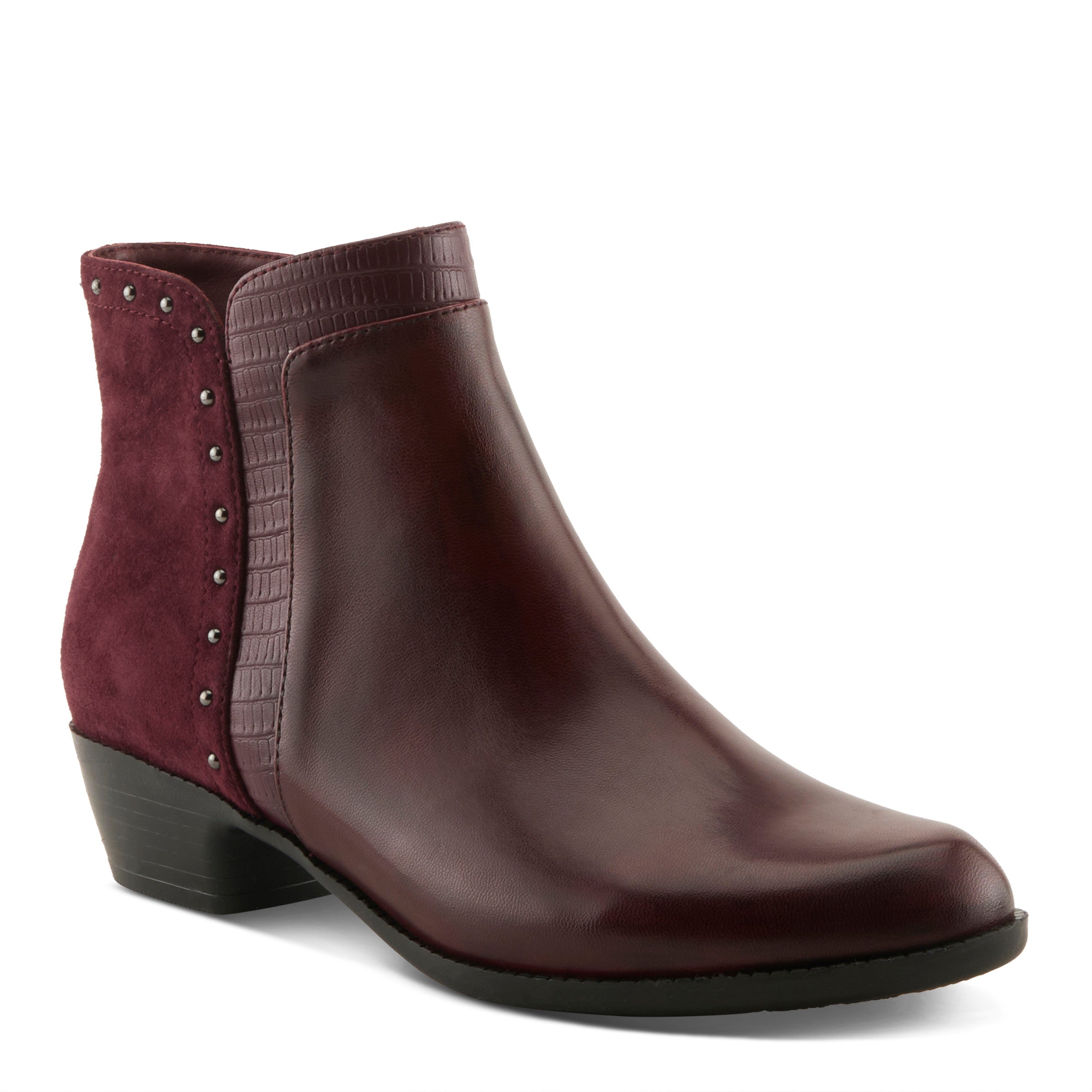 Spring Step Annelise Boots in Bordeaux side view - Robin Boutique