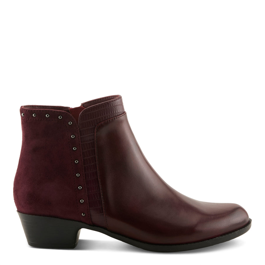 Spring Step Annelise Boots in bordeaux side view- Robin Boutique