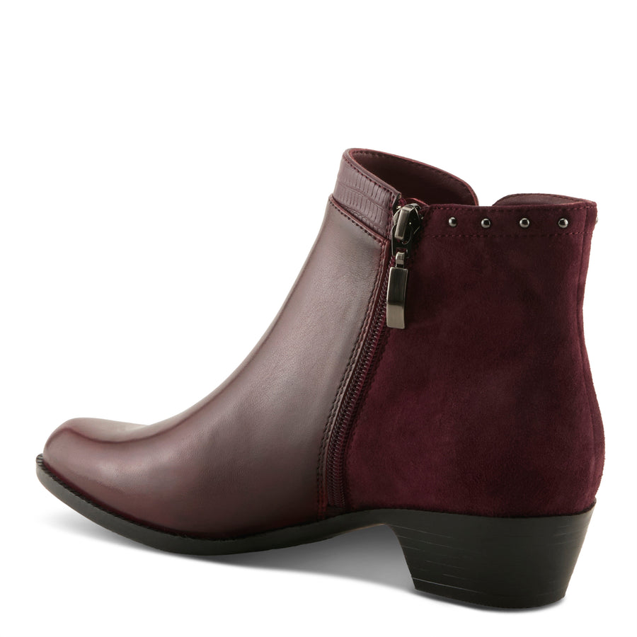 Spring Step Annelise Boots in bordeaux side view- Robin Boutique