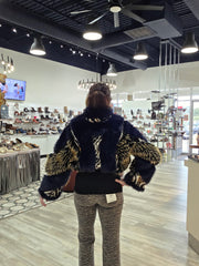 Midnight Wild Faux Fur Crop Jacket By Azalea Wang