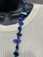 Tidal Glow Irregular Shell & Glass Necklace