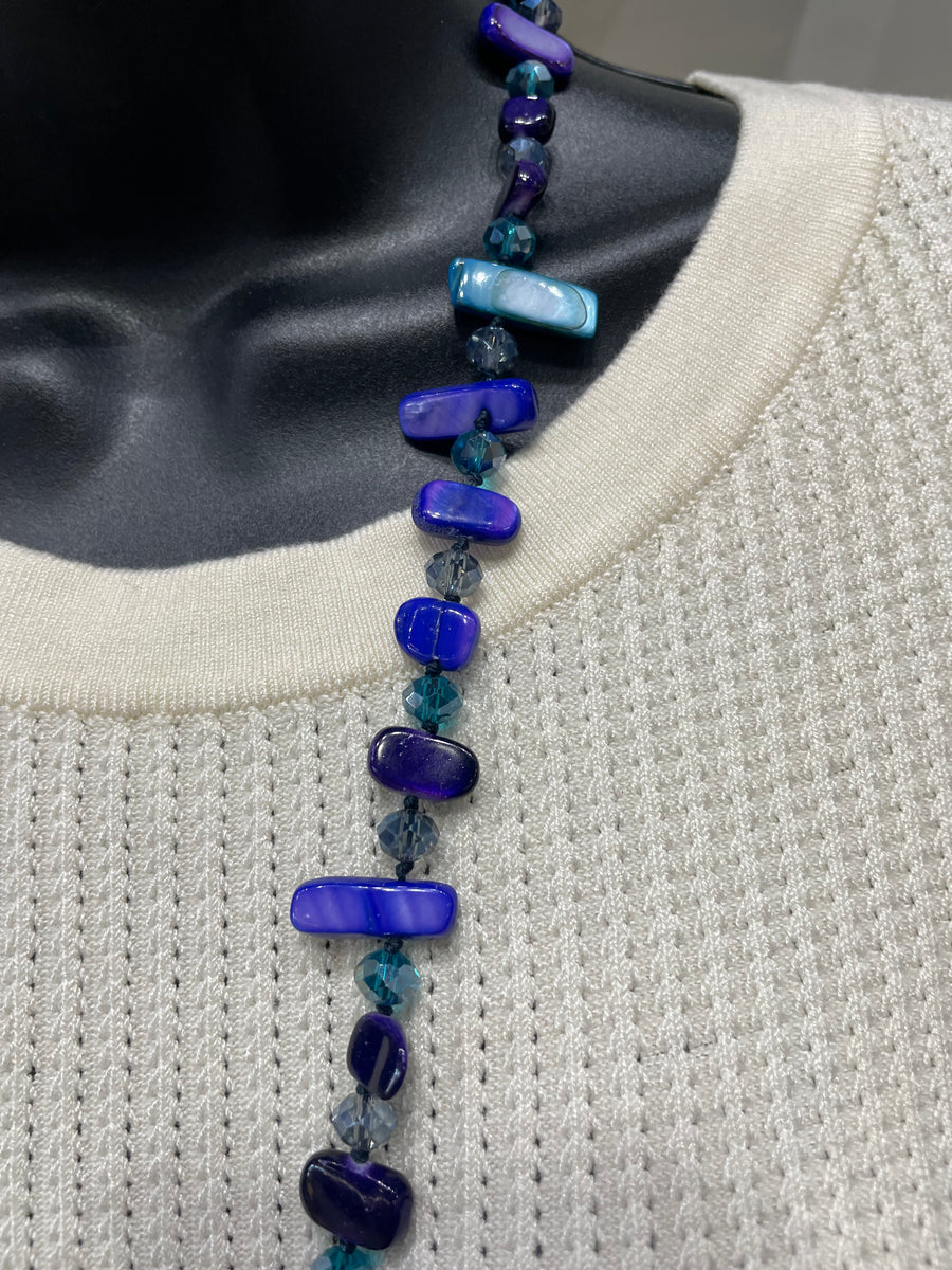 Tidal Glow Irregular Shell & Glass Necklace