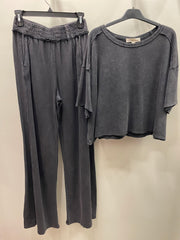 Mineral Washed Cropped Short Sleeve Tee by Rae Mode