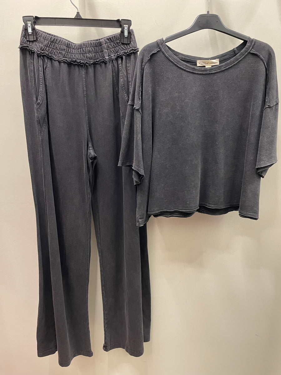 Mineral Washed Cropped Short Sleeve Tee by Rae Mode