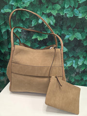 Joan & David Double Handle Faux Suede Tote Robin Boutique