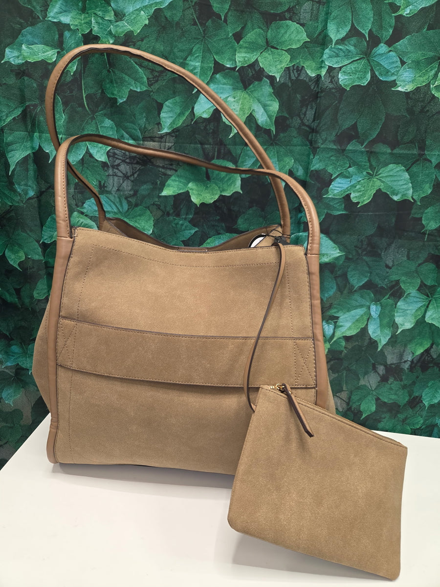 Joan & David Double Handle Faux Suede Tote Robin Boutique
