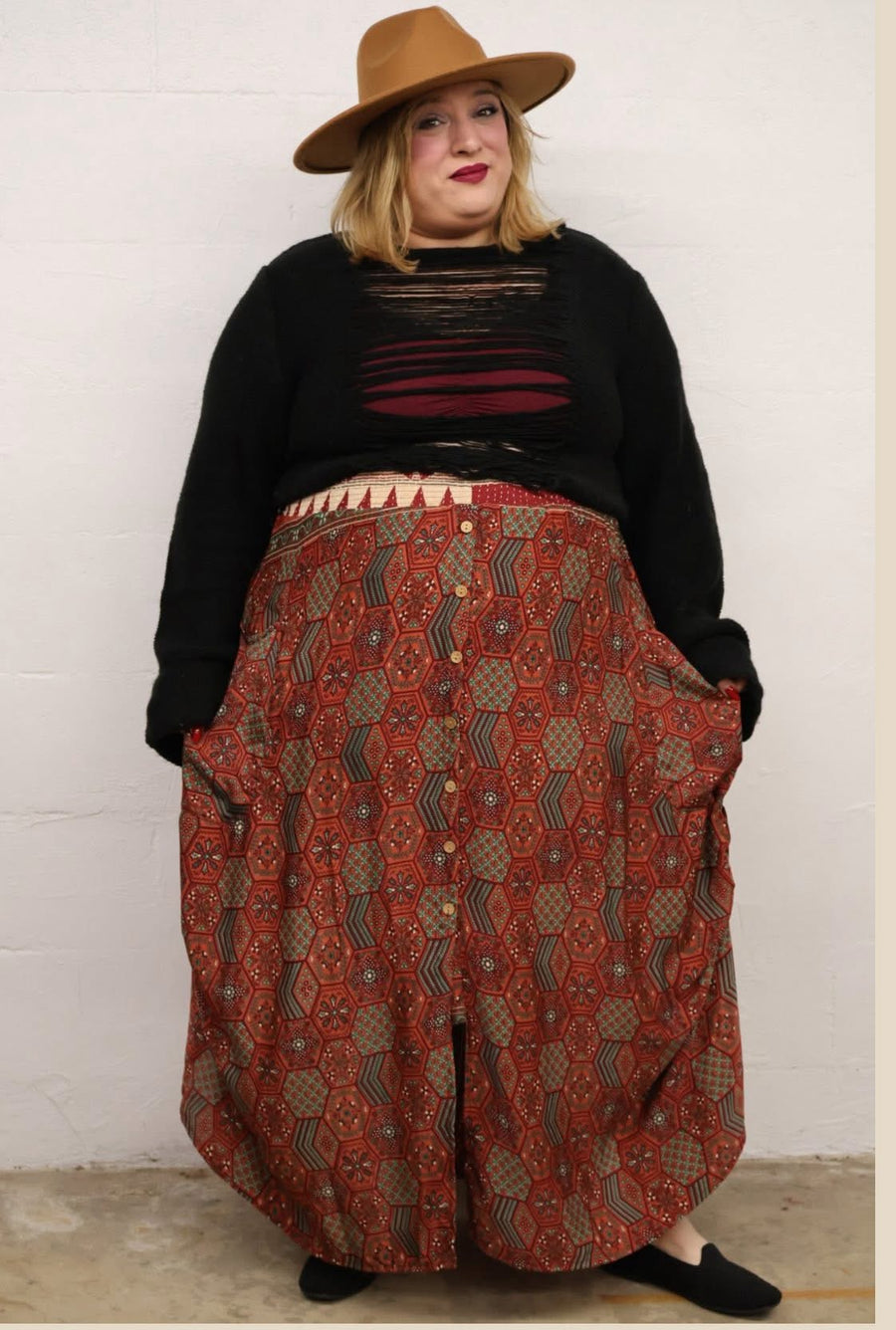 Rasgulla Butterfly Cargo Skirt #051 by Kantha Bae