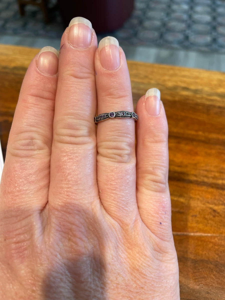Amethyst Stacking Ring in Silver