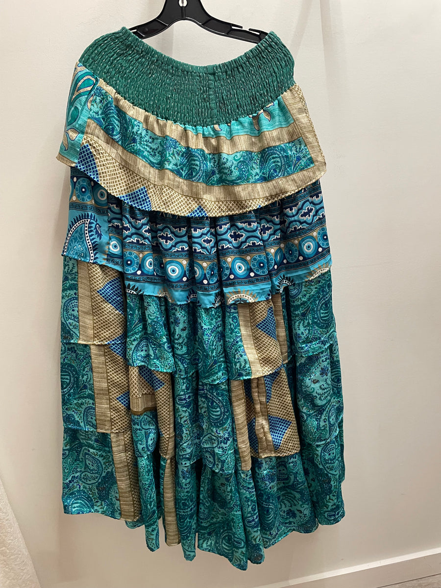 Rasgulla Sari Venus Ruffle Maxi by Kantha Bae Robin Boutique 