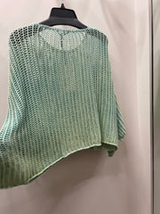 Oversized Crochet Pocket Top