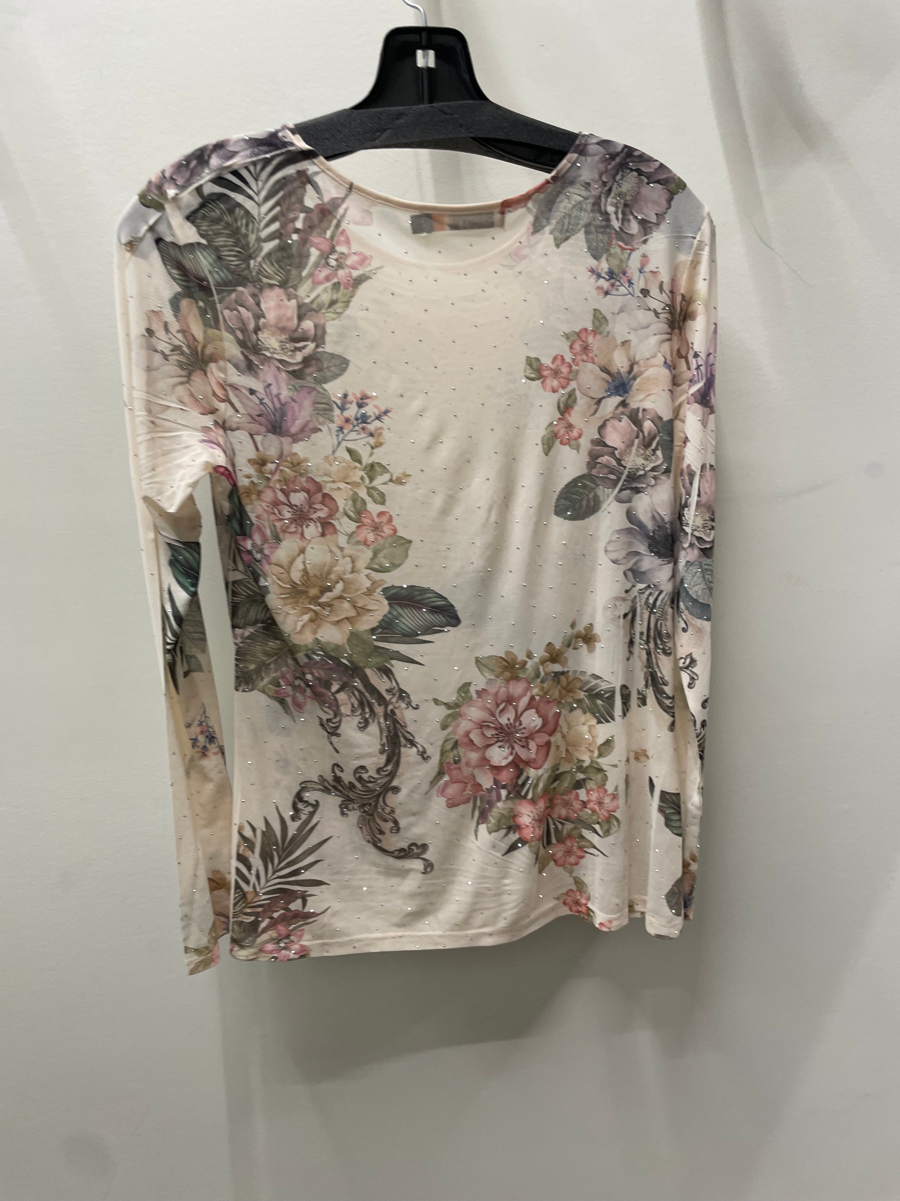 Sparkly Sheer Mesh Layering Shirt in Wc Floral by Origami