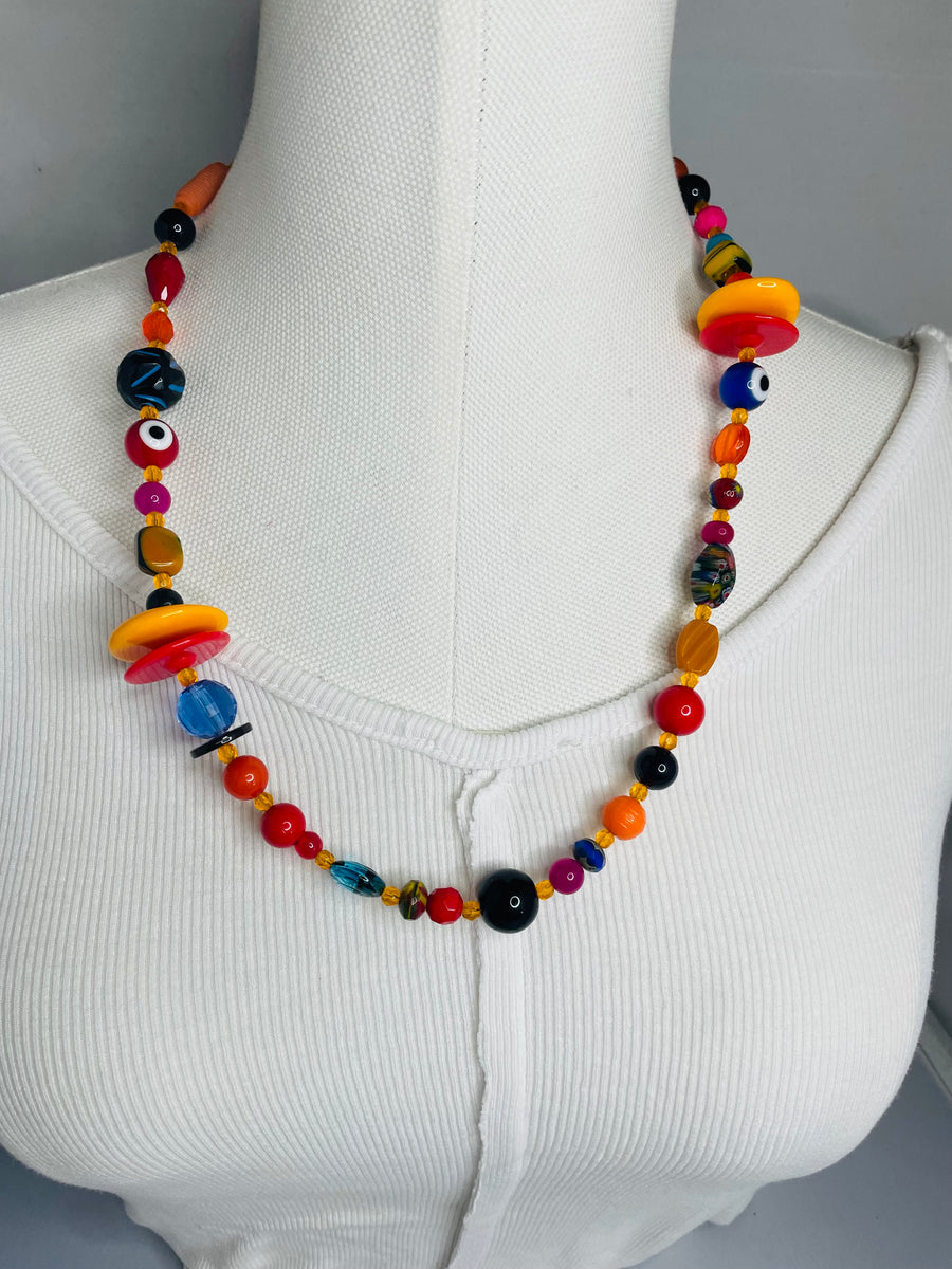 Red Glass Necklace by The Vintage Jewel