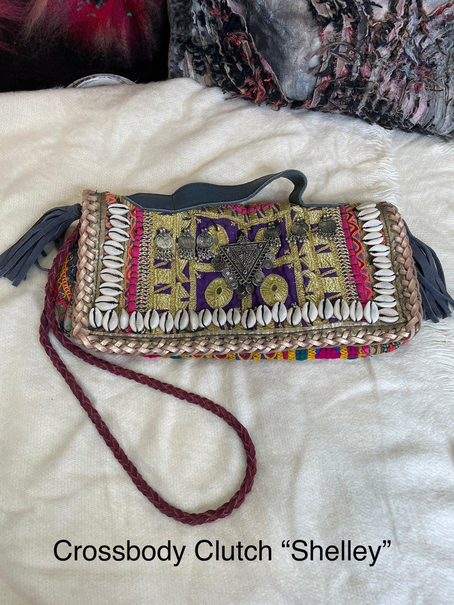Upcycled Embroidered Crossbody Clutch Market Bag by Kantha Bae - Robin Boutique-Boutique 