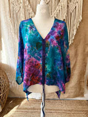 Crepe Sari Hi Lo Butterfly Top #020 by Kantha Bae