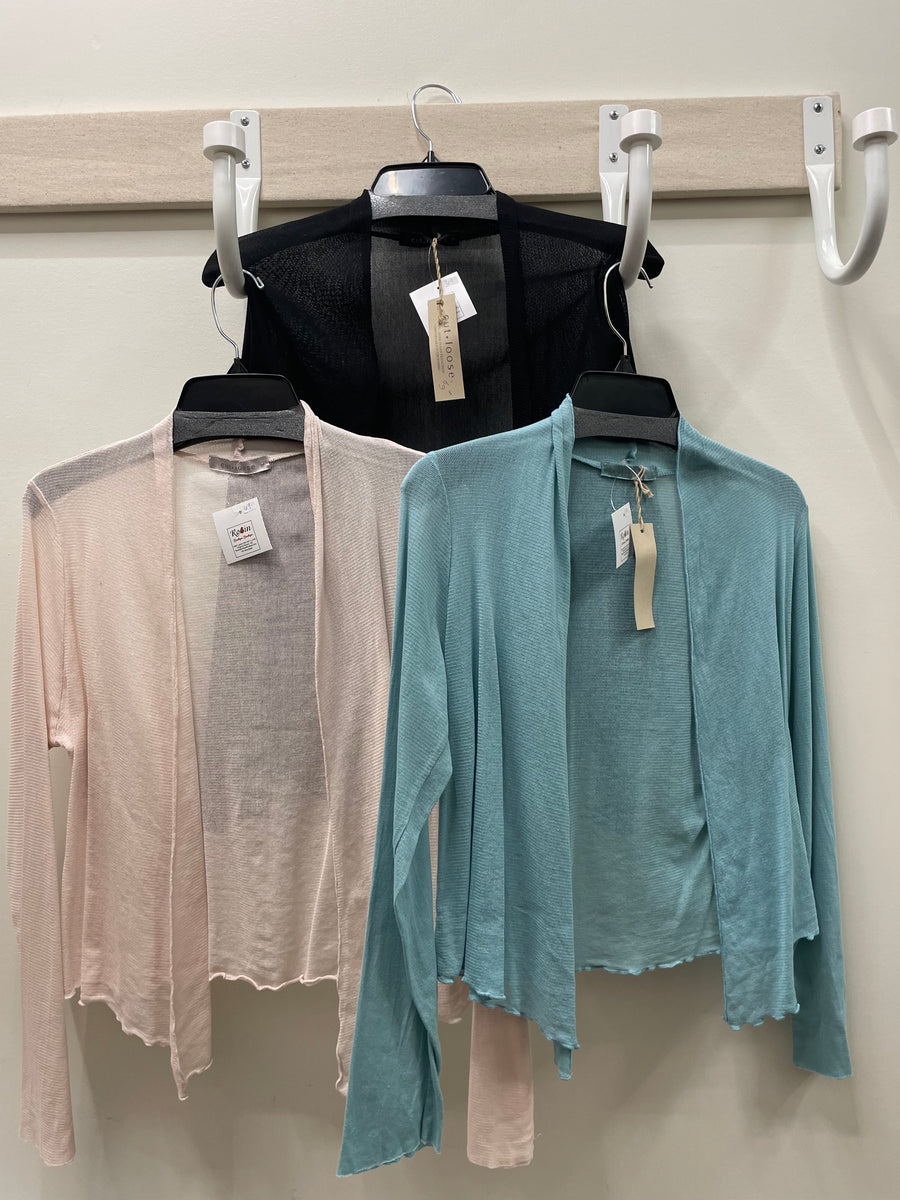 Open Front Cotton Mesh Cardigan