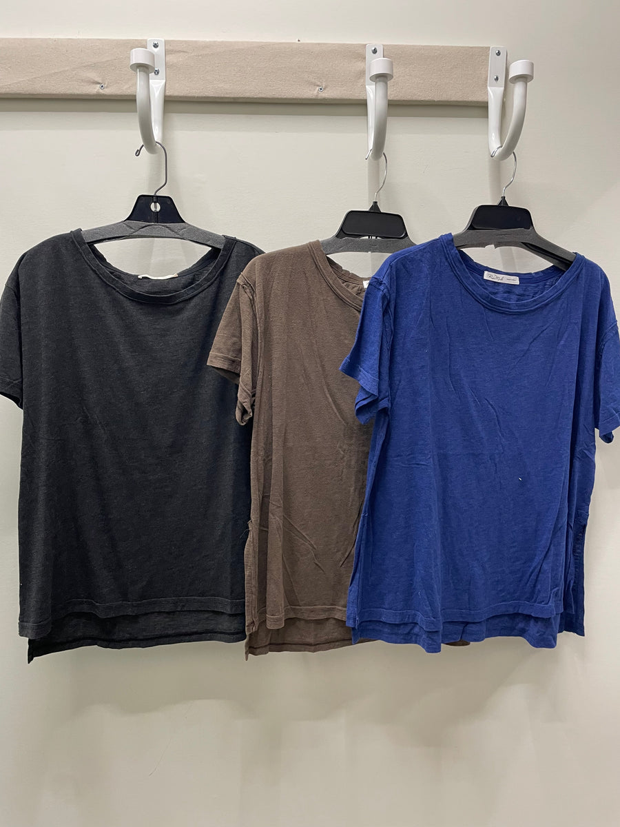 Mineral Washed Short Sleeve Tee by Rae Mode T9774 Robin Boutique