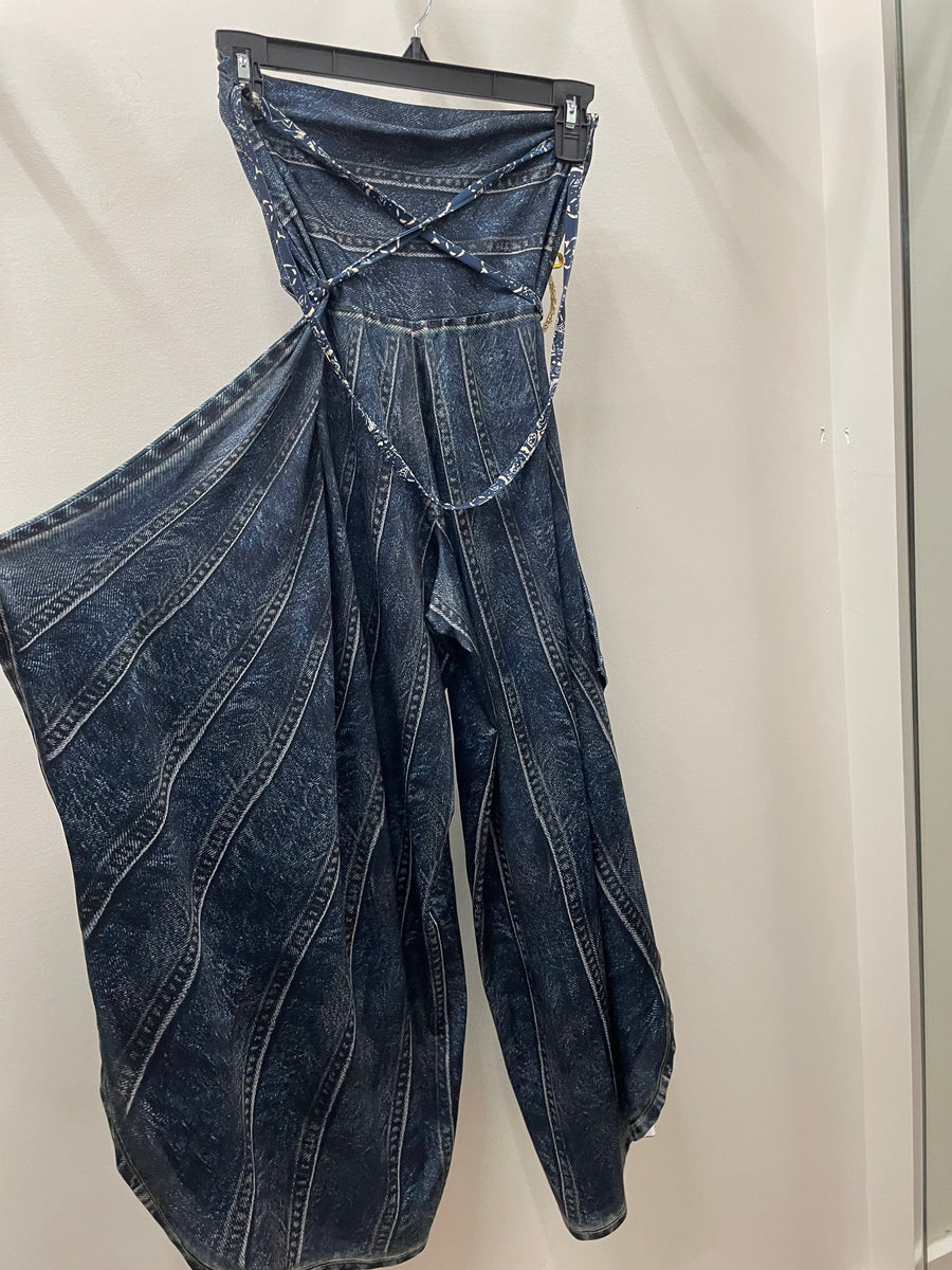 IPNG Design Loose Pants Jumpsuit in Illusion Denim Milk