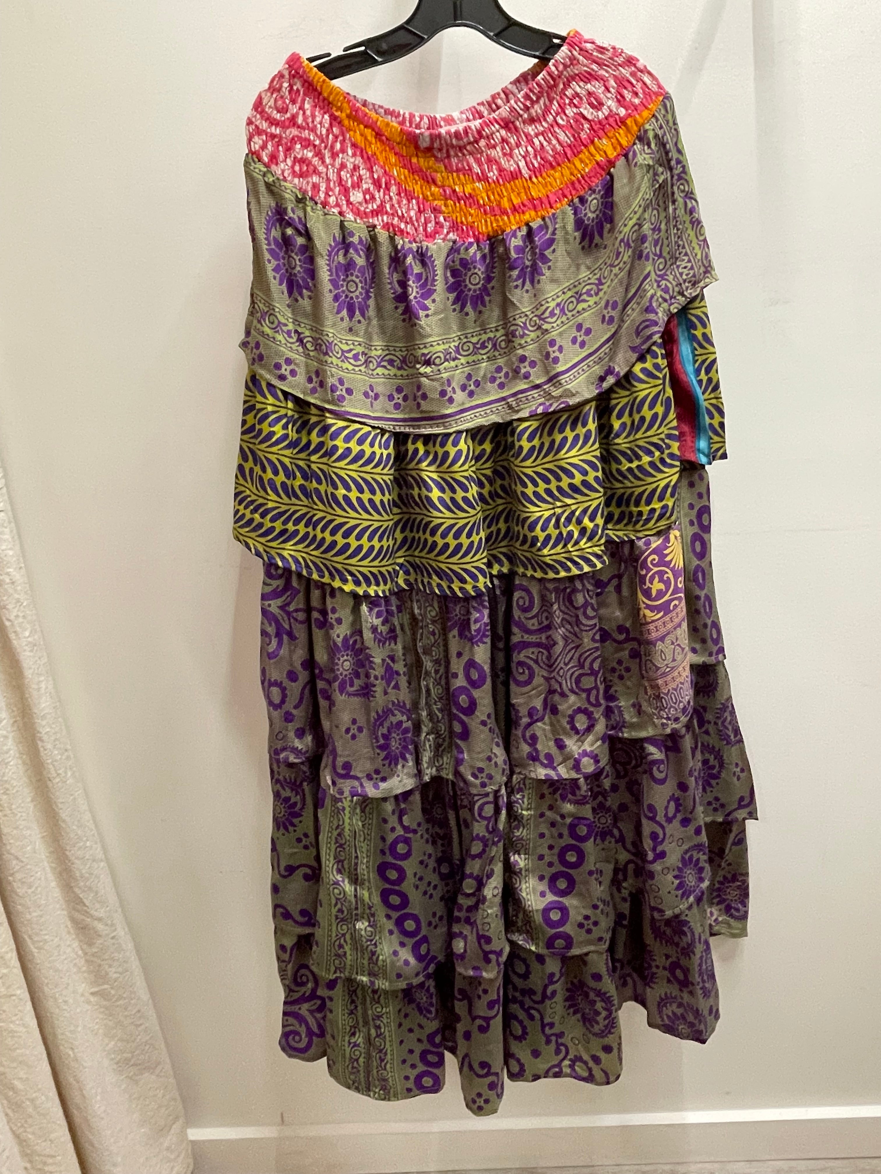 Rasgulla Sari Venus Ruffle Maxi by Kantha Bae Robin Boutique 