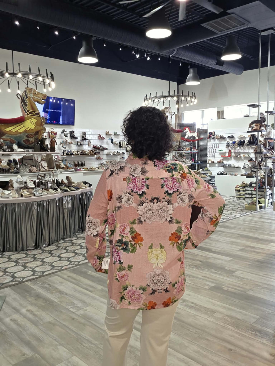 Blush Garden Gauze Embroidered Button Down by All About Her