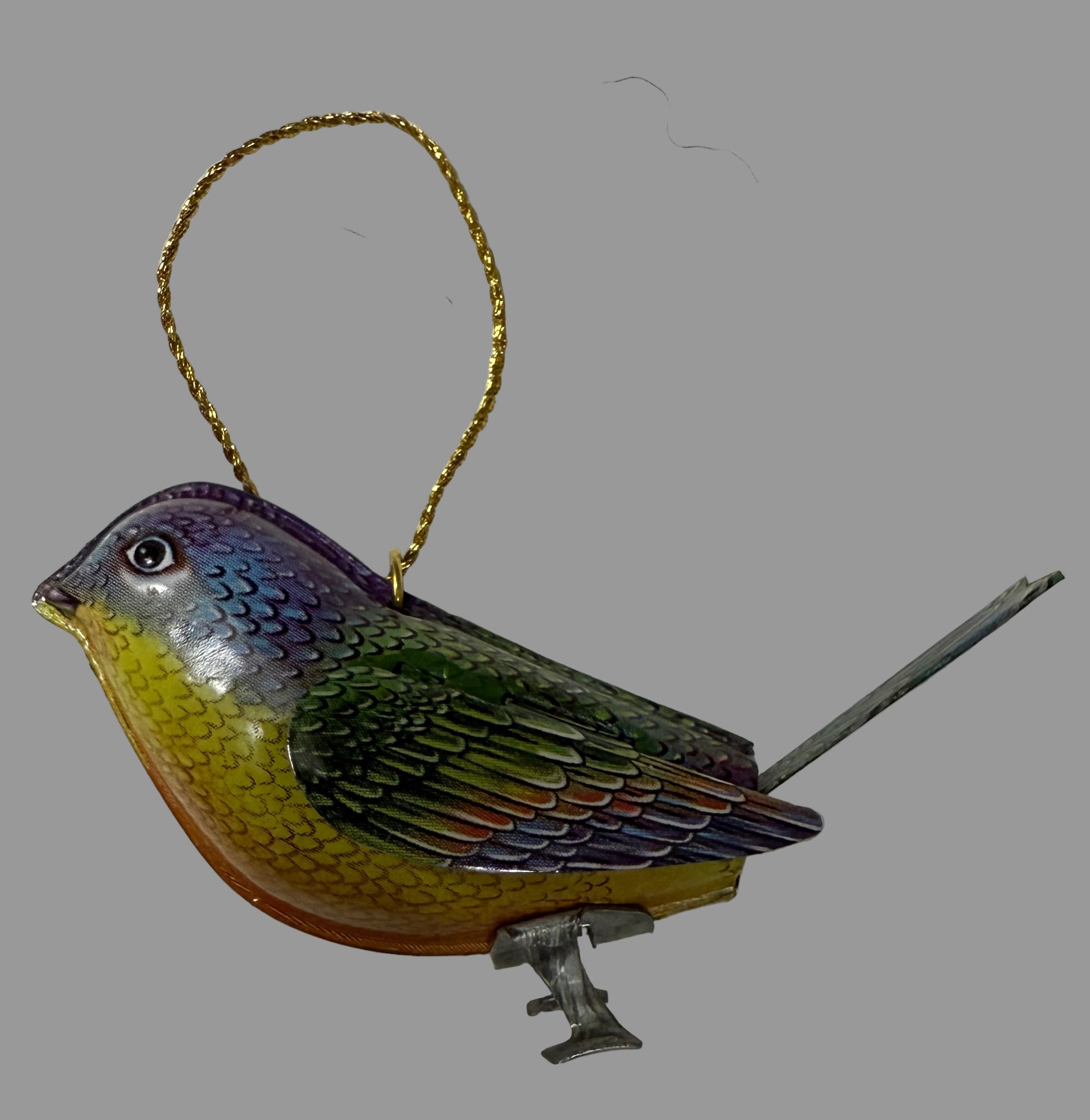 Metal Tin Bird Ornaments Mechanical Moving Parts Robin Boutique