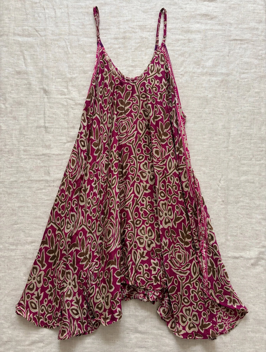 Rasgulla Sari Moonchild Mini Dress #003 by Kantha Bae