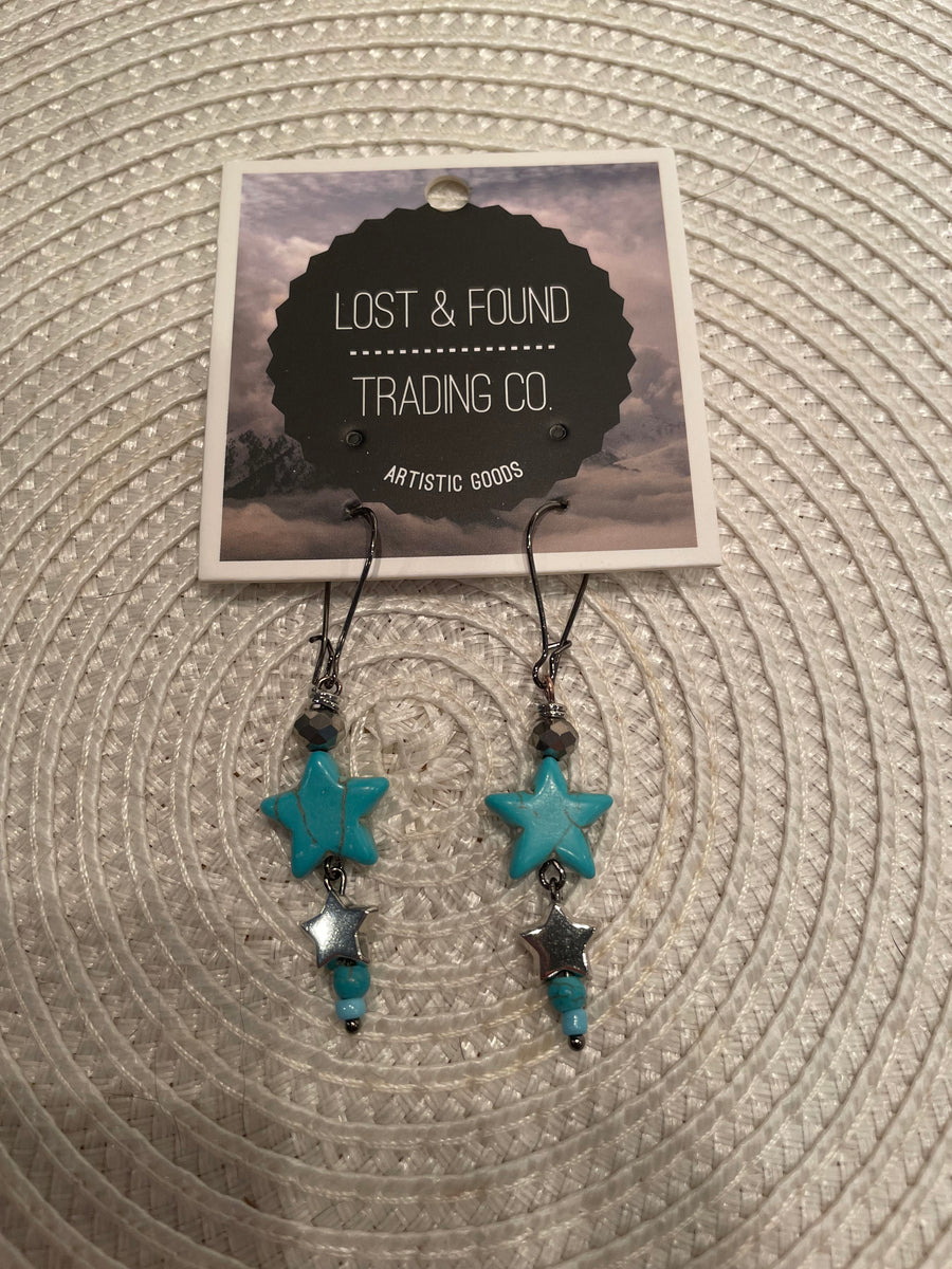 Double Star Drop Earrings