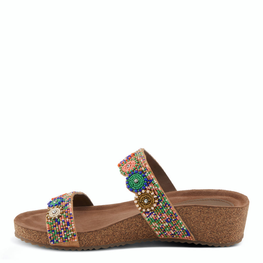 Azura Bahama Cork Wedge Multi Straps Sandal