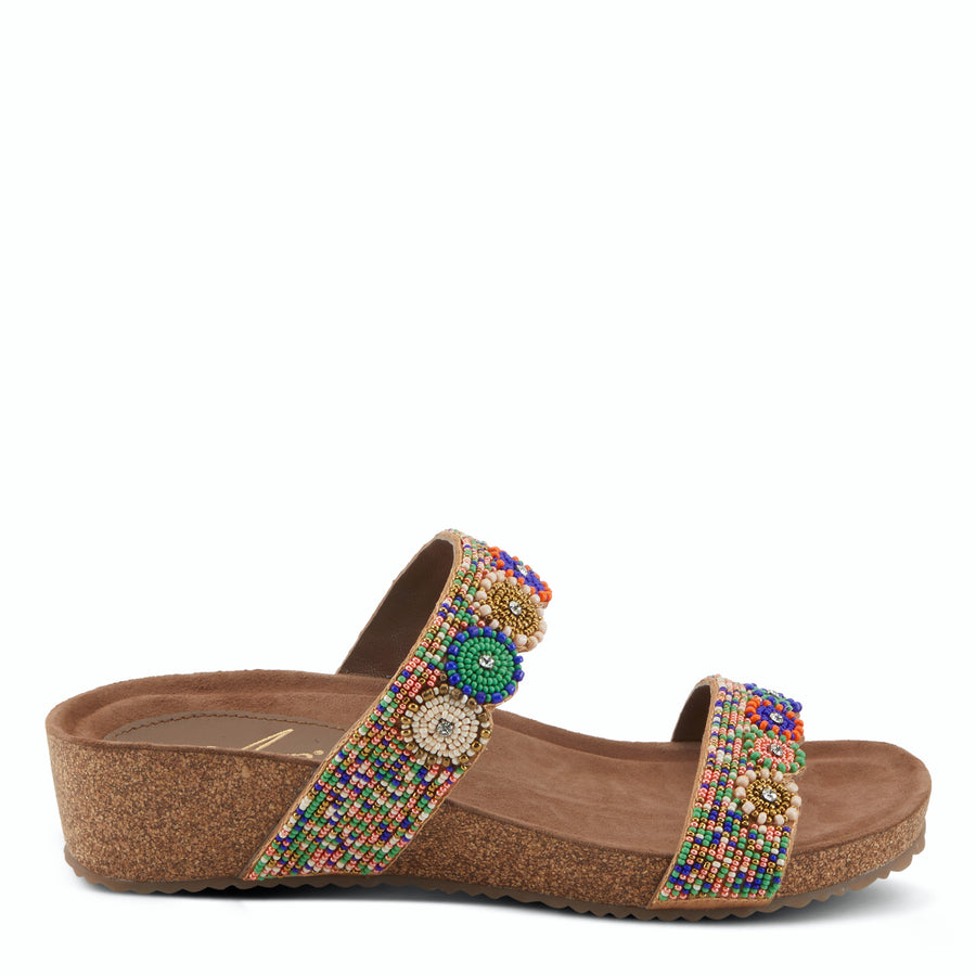 Azura Bahama Cork Wedge Multi Straps Sandal