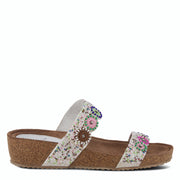 Azura Bahama Cork Wedge Multi Straps Sandal Color White Robin Boutique 