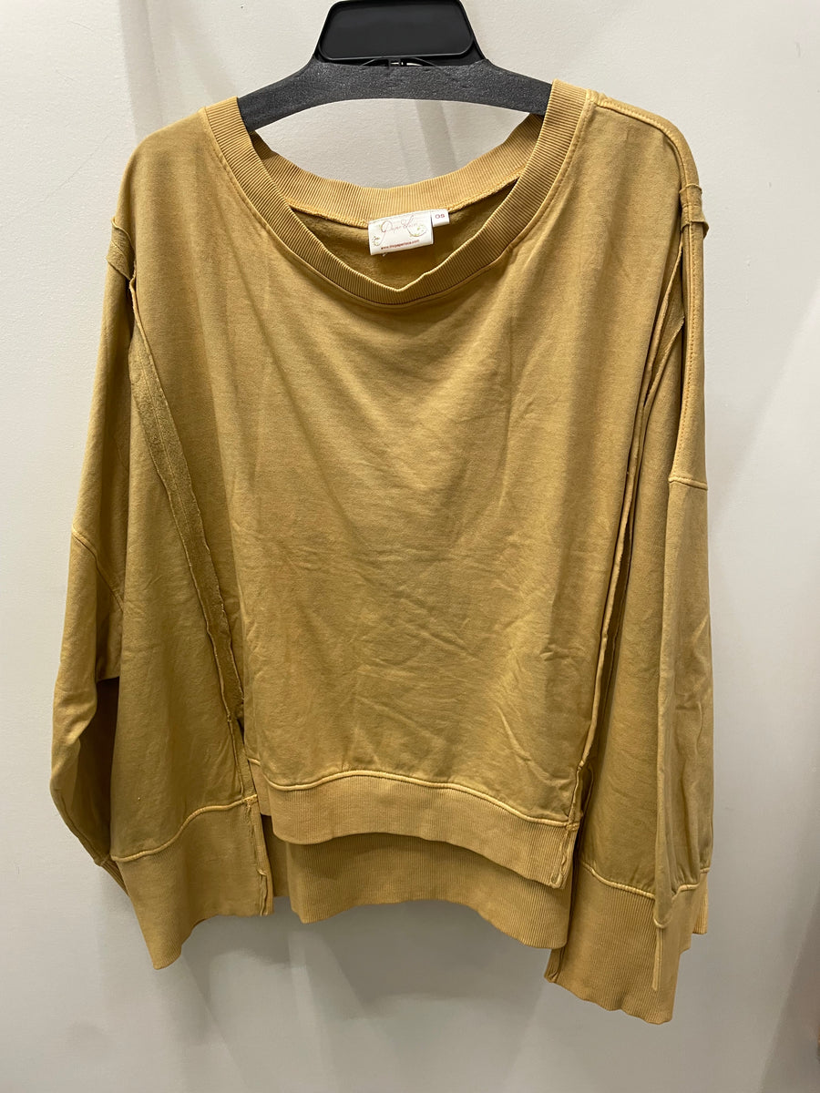 Cozy Drift Boxy Wide Neck Sweatshirt by Paper Lace