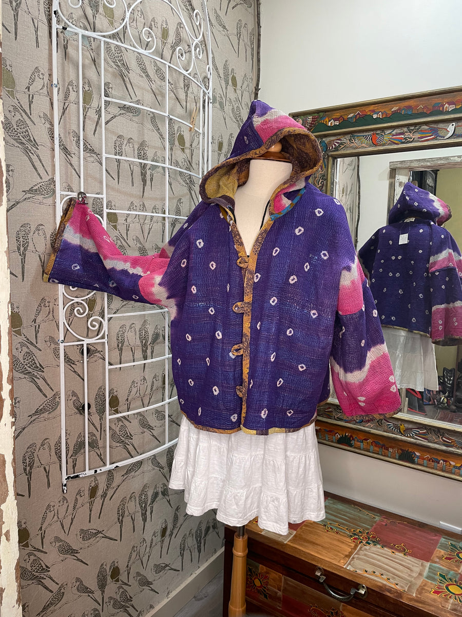 Half Moon Cropped Hooded Jacket #201 by Kantha Bae