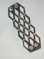 Geometric Leather Bracelet Cuff