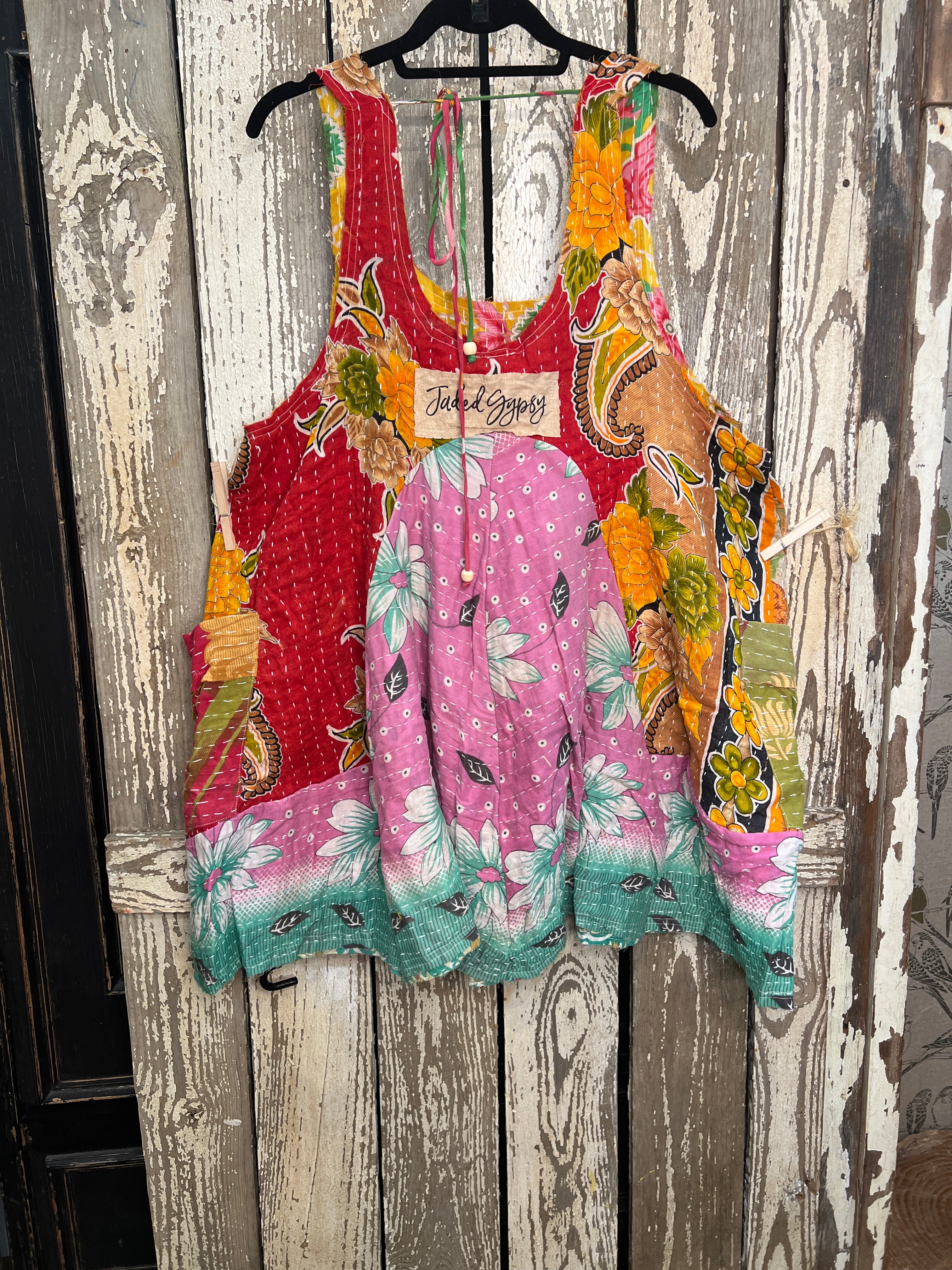 Kantha Sunrise "Vibrant Daisy" Sleeveless Tunic by Jaded Gypsy