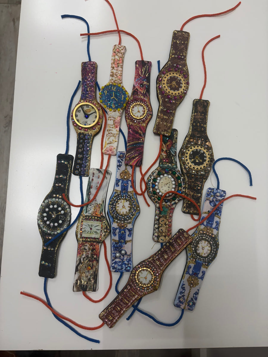 Embellished Fabric Watch Cuff by IPNG Design