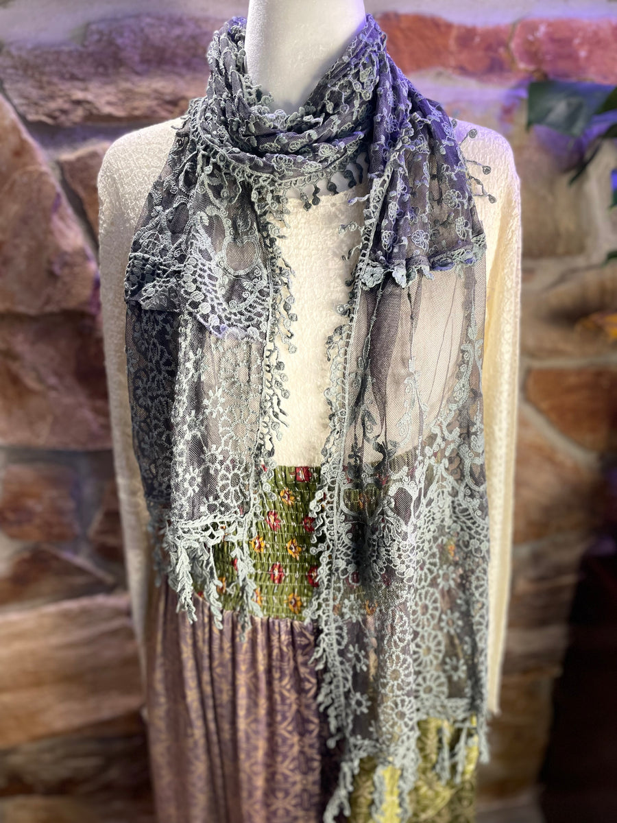 Boho Mixed Embroidered Handmade Scarf Necklace