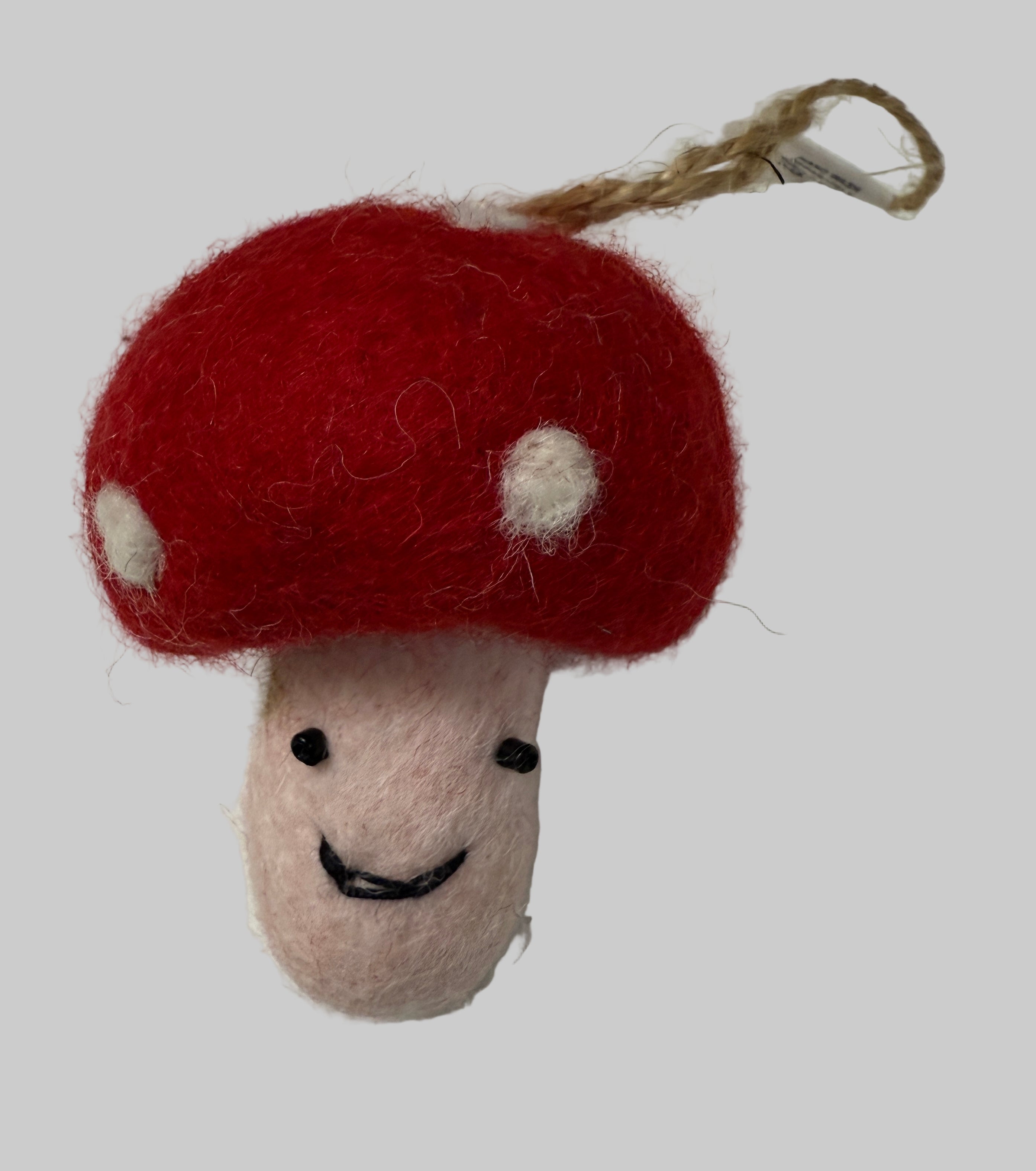Wool Felt Christmas Ornament- Mushroom with White Dots Robin Boutique