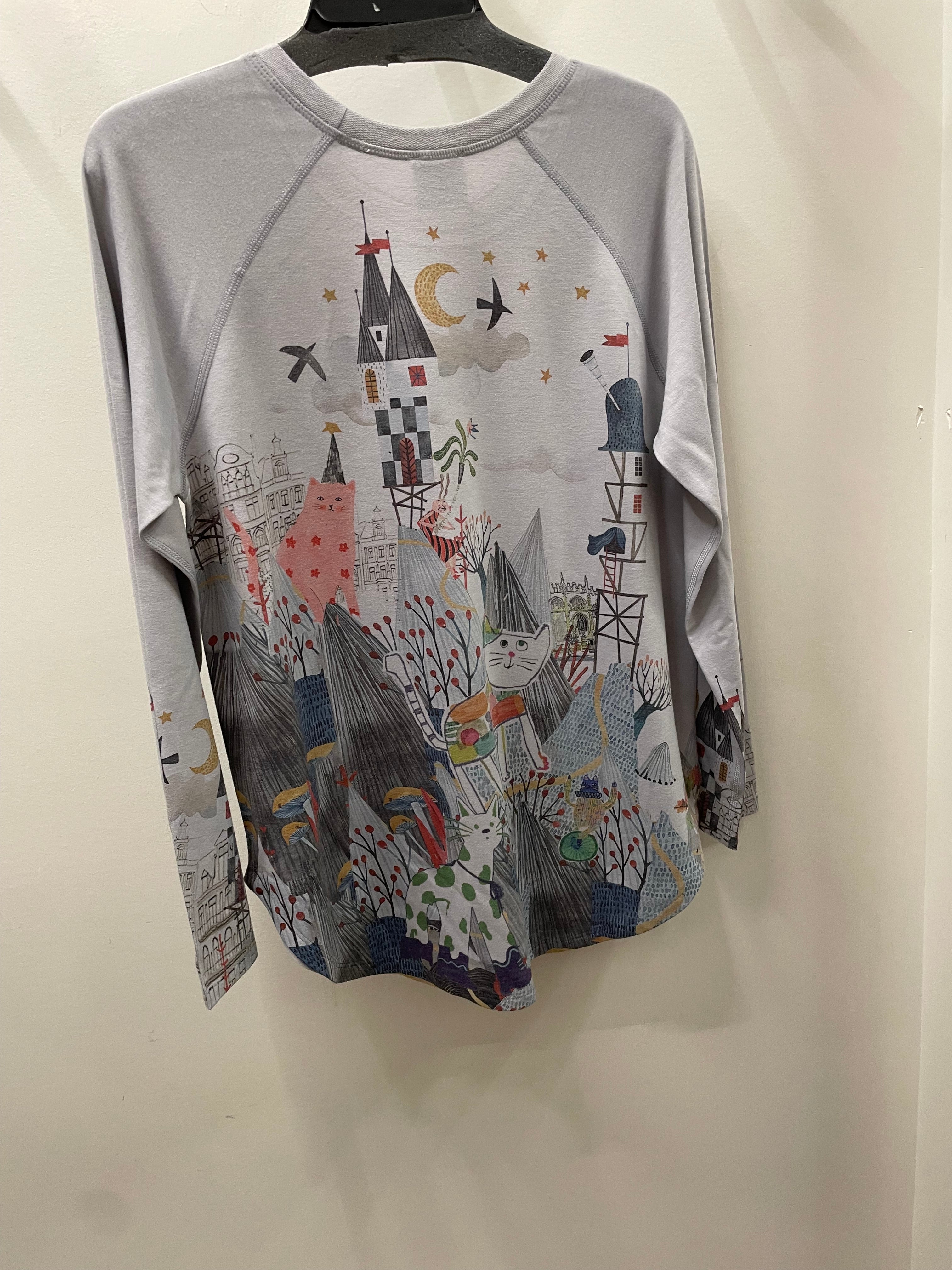 Long Sleeve Pullover in Meow-Dieval Times by Inoah