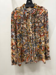 Embroidered Garden Paisley Linen Shirt by All About Her