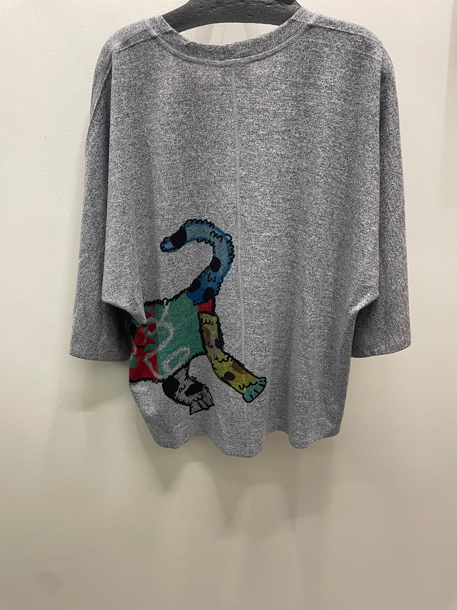Dolman Sleeve Sweater in Fi-Fi-Fluff Print by Inoah