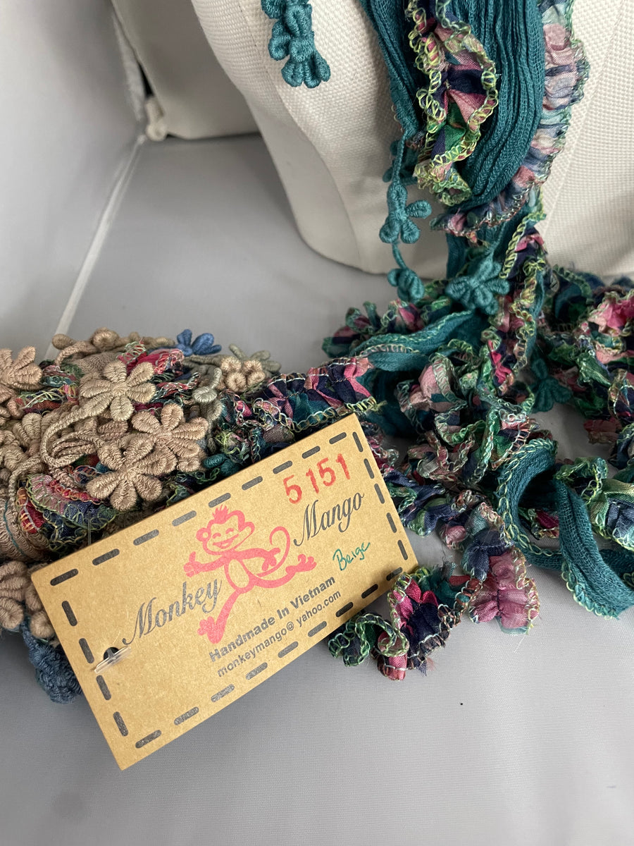 Boho Mixed Tassel Handmade Scarf Necklace