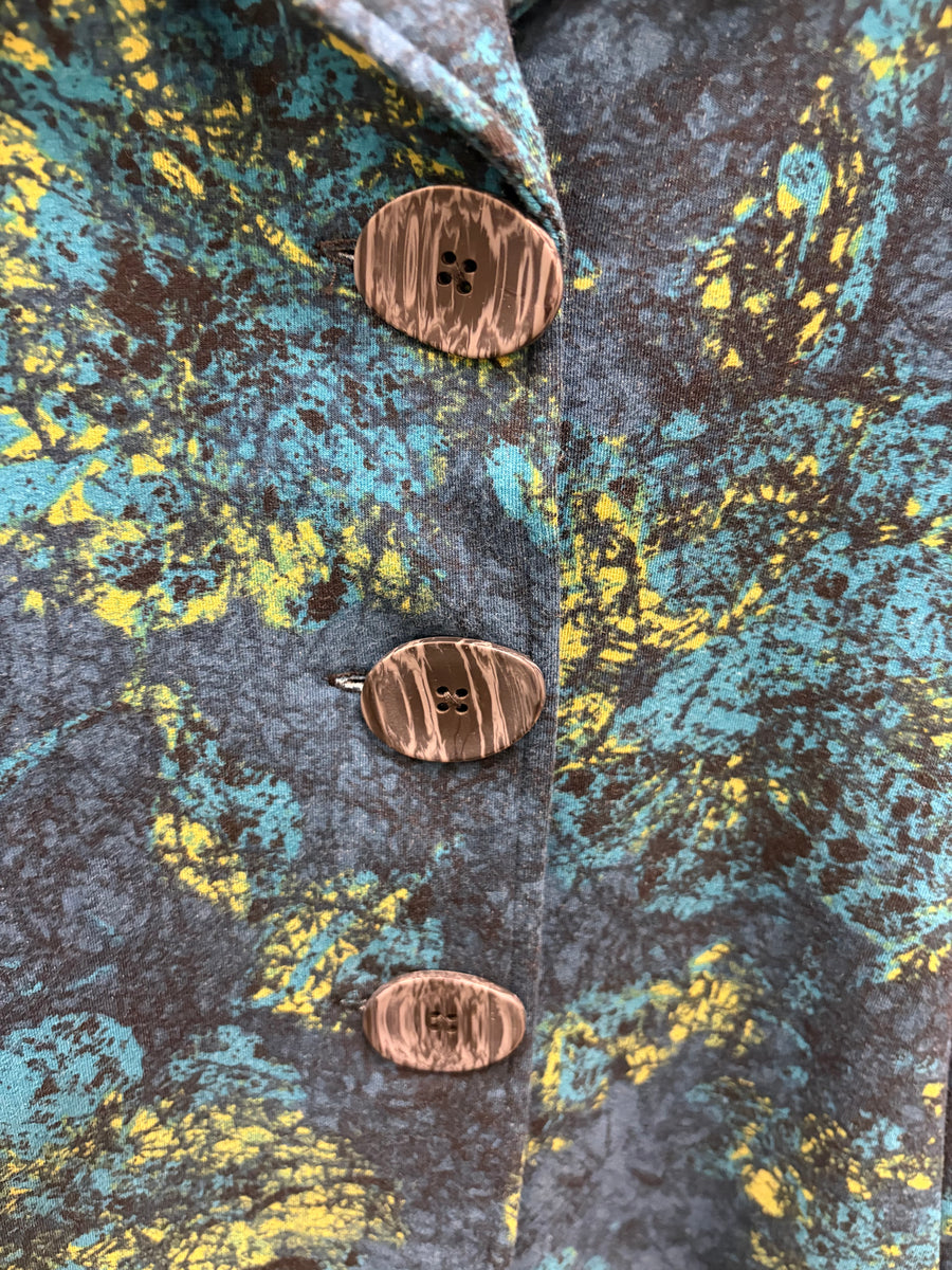 Stained Glass Floral Fleece Car Coat by Olivia