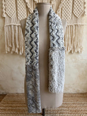 Faux Fur Patchwork Scarf by Vine Street