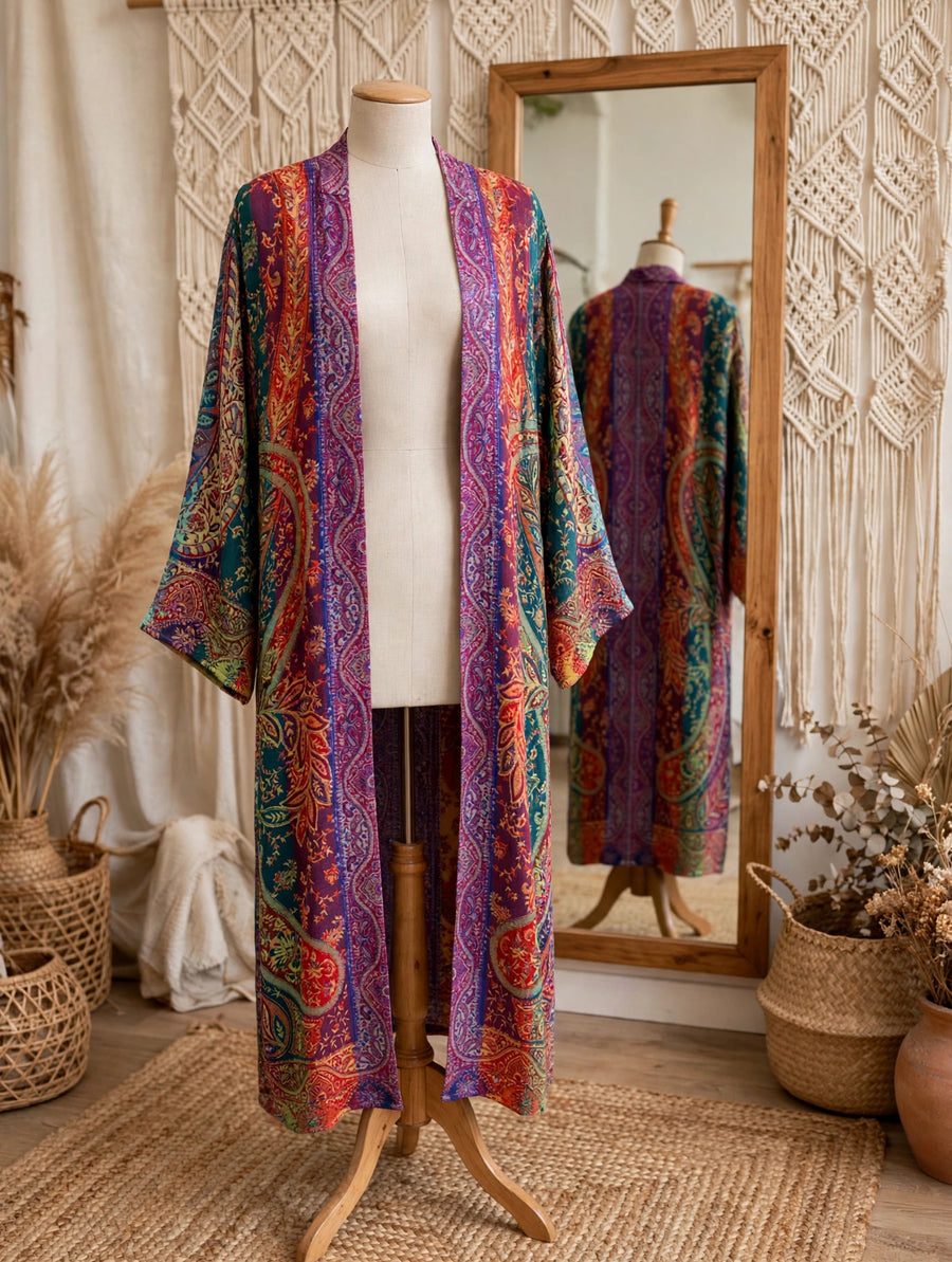 Reversible Tapestry Paisley Duster