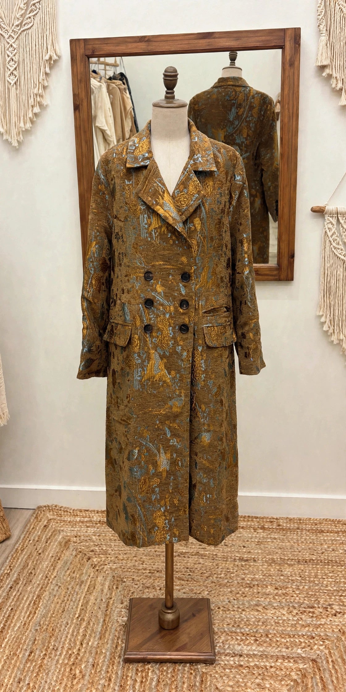 Jacquard Duster Coat by Adore