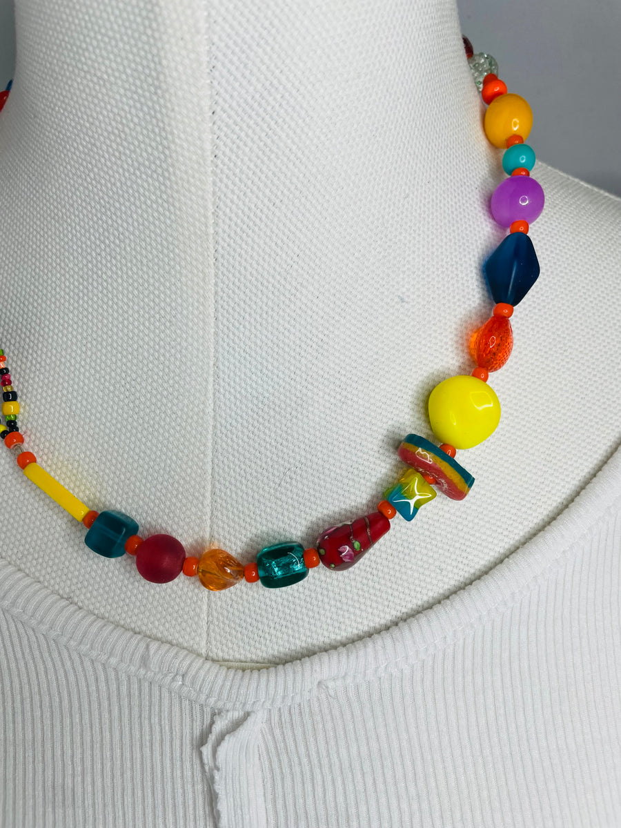 Blue Glass Necklace by The Vintage Jewel
