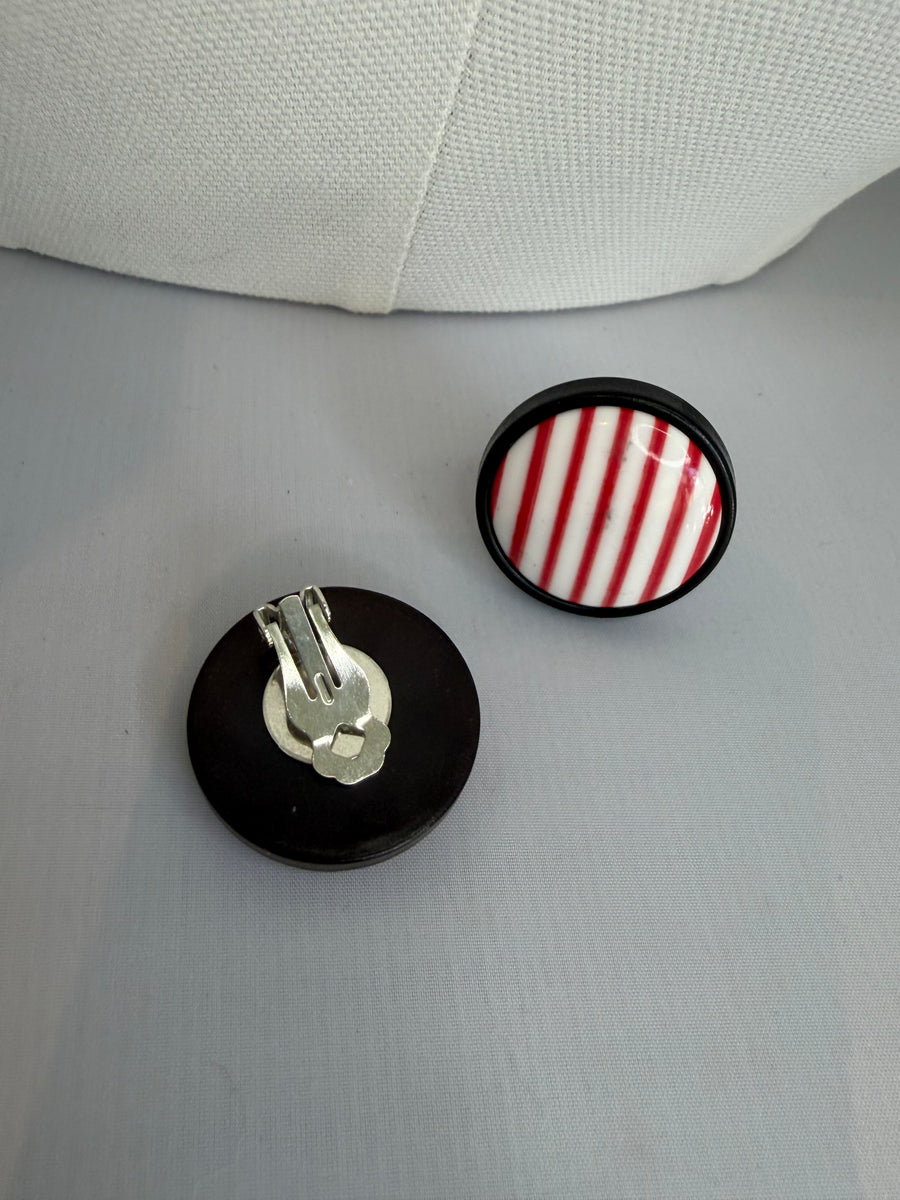 Circle Stripe Acrylic Earrings by The Vintage Jewel