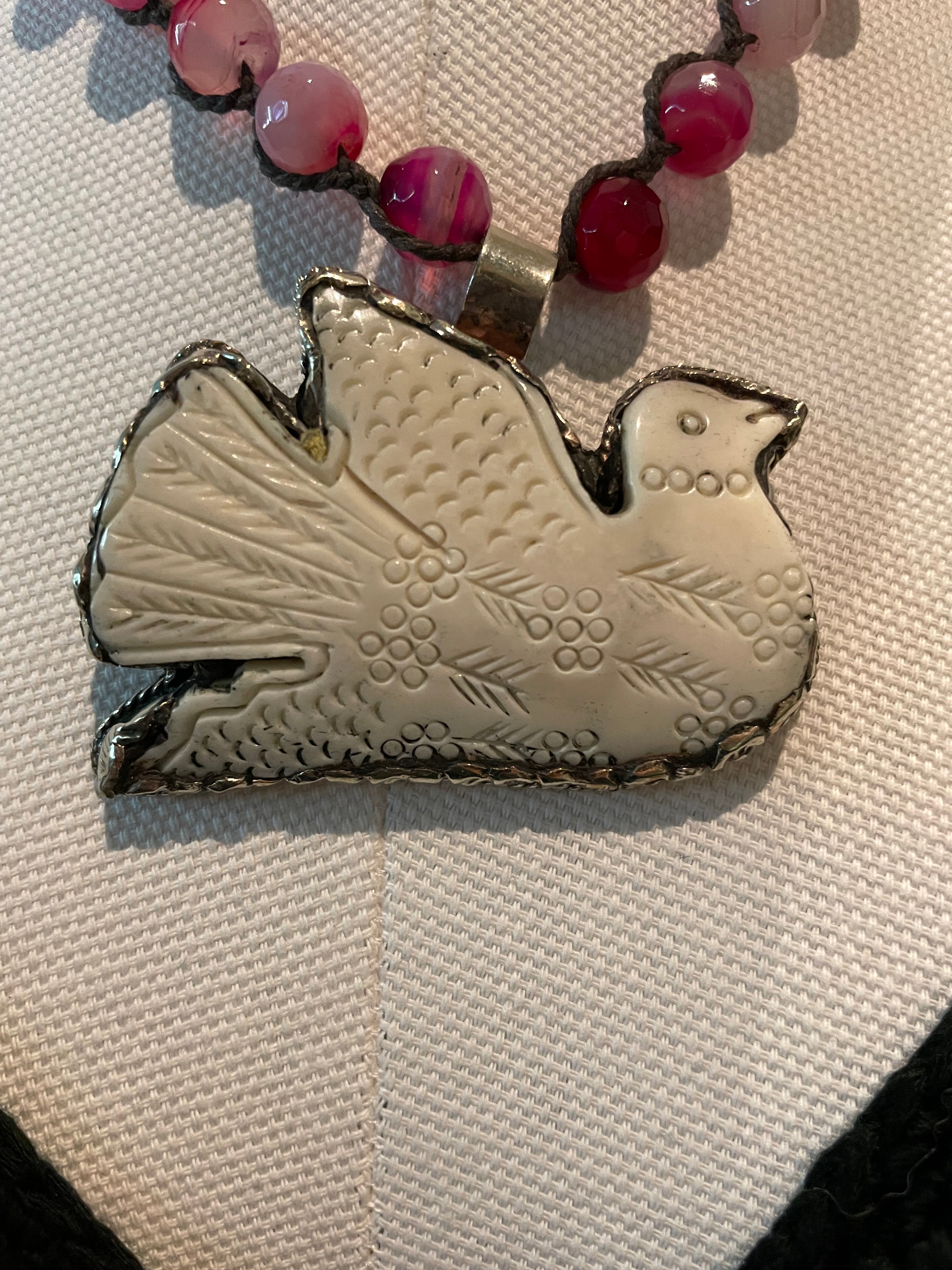 Carved Bird Necklace by Tara Gasparian