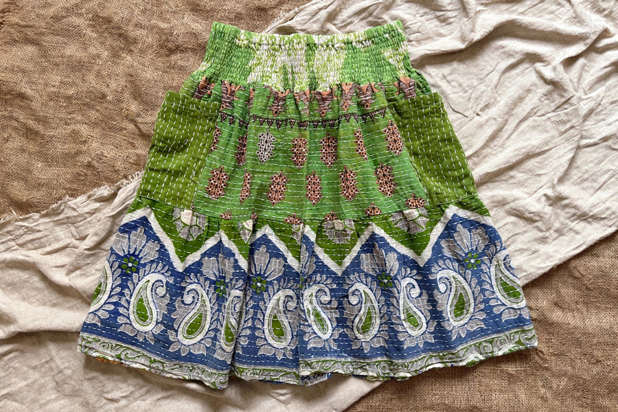 Pareo Kantha Meadow Skirt #148 by Kantha Bae