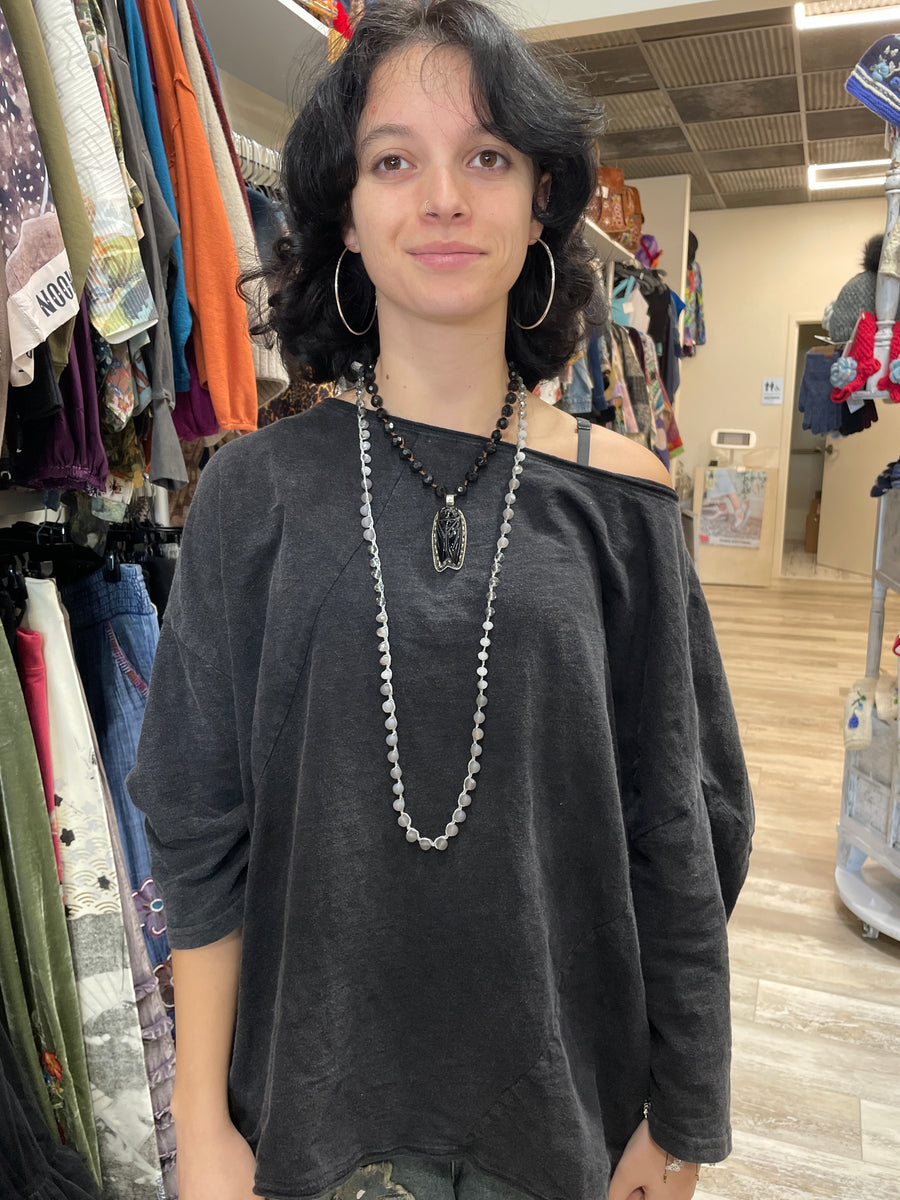 Grey Agate Beaded Necklace