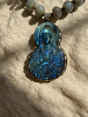 Sacred Light Labradorite Madonna Necklace by Tara Gasparian